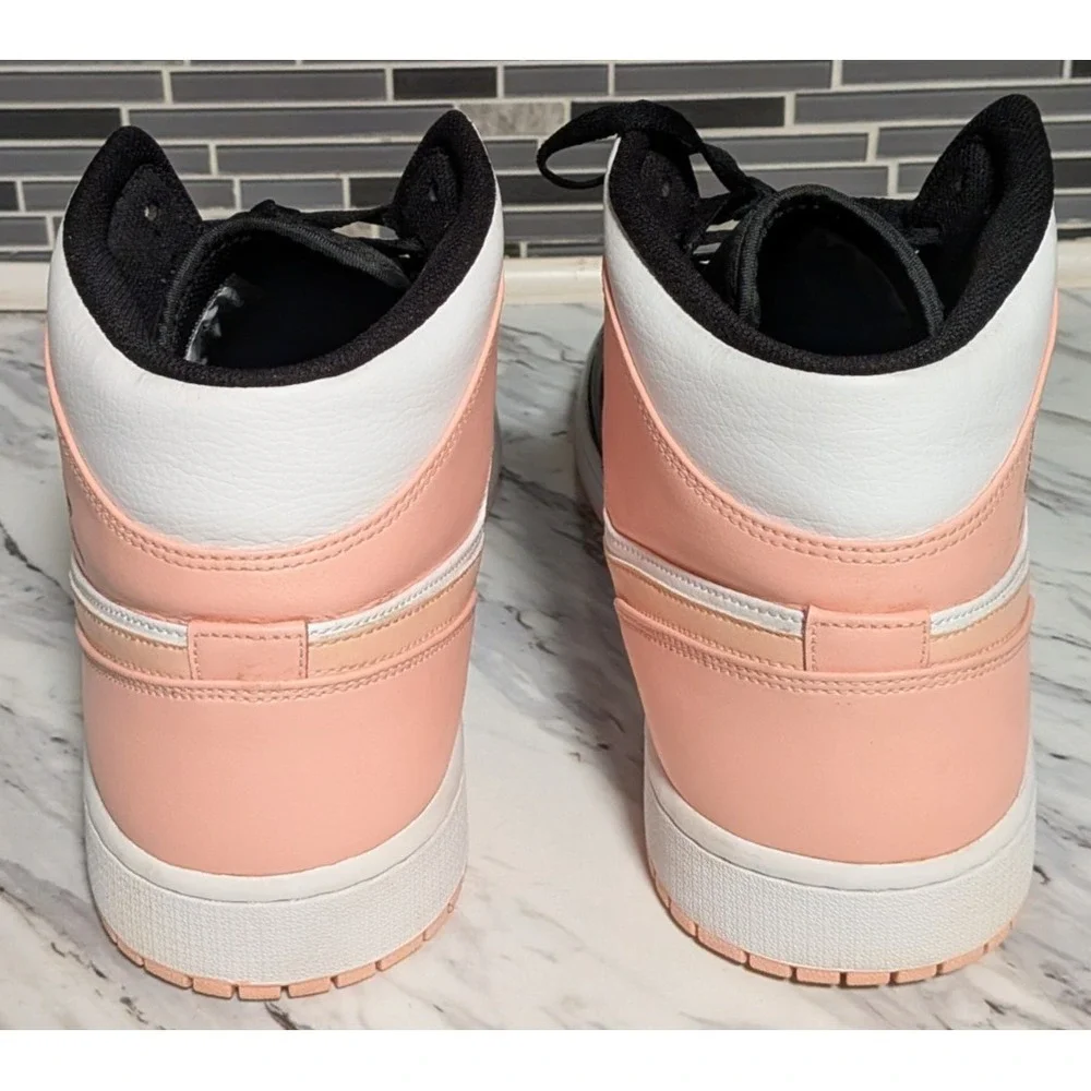 Nike Air Jordan 1 Mid Crimson Tint‎ Arctic Orange Black 554724-133 Men's Size 18